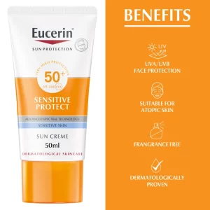 Eucerin Sun Sensitive Protect SPF50+ Sunscreen Cream 50ml - Image 3