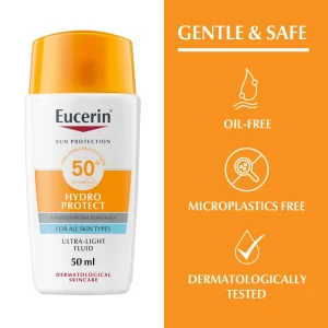 Eucerin Sun Face Hydro Protect SPF 50+ Ultra Light Fluid Sunscreen 50ml - Image 4