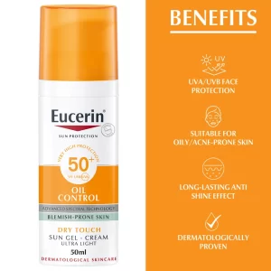 Eucerin Sun Oil Control SPF 50+ Sunscreen Gel Cream With Dry Touch & Anti-Shine Effect 50ml - Image 4