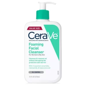 CERAVE FOAMING FACIAL CLEANSER FOR NORMAL TO OILY SKIN - 16 FLOZ