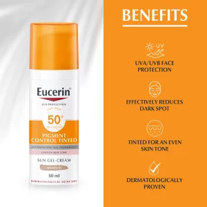 Eucerin Sun Pigment Control Medium Tinted Sunscreen Gel-Cream SPF50+ For Hyperpigmentation 50ml - Image 5