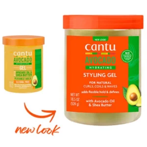 Cantu Avocado Hydrating Hair Styling Gel For Natural Curls, Coils & Waxes 524g - Image 2