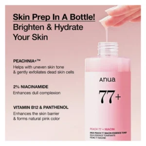 Anua Peach 77 + Niacin Essence Facial Toner 250ml - Image 4