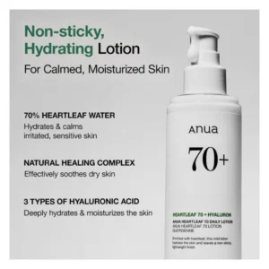 Anua Heartleaf 70 + Hyaluron Daily Lotion 200ml - Image 3