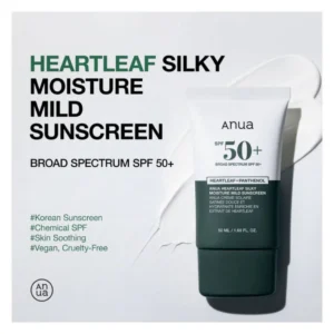 Anua Heartleaf Silky Moisture SP50+ PA++++ Sun Cream 50ml - Image 2