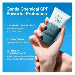 Anua Heartleaf Silky Moisture SP50+ PA++++ Sun Cream 50ml - Image 4