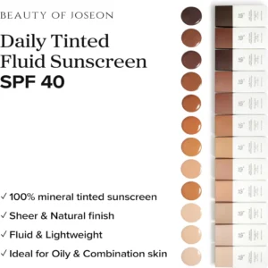 Beauty of Joseon Daily Tinted Fluid Sunscreen 12 Shades for Face Moisturizing Broad Spectrum SPF 40 Korean Skincare 50ml, 1.69 fl.oz #MP200 - Image 3