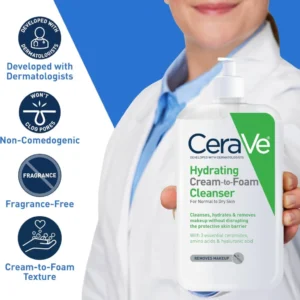 CeraVe Hydrating Cream-to-Foam Cleanse 473ml - Image 2